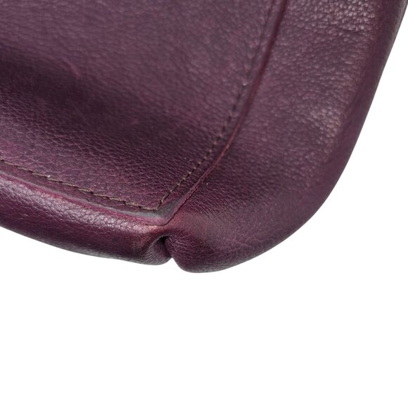 Portland Leather Goods Mini Crossbody Tote Classic Snap Plum Purple Handbag - Picture 10 of 16